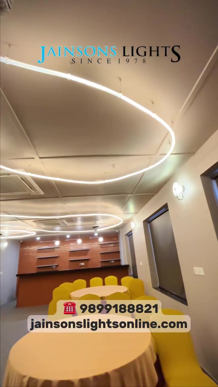 Continuous silicon profile ceiling lighting in the banquet hall at Park Oasis