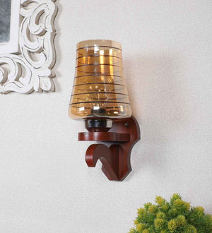 Shyrix Red Wood Wall Light  | E27 holder | without Bulb | 1010-1W | Included Bulb | Eliante by Jainsons Lights