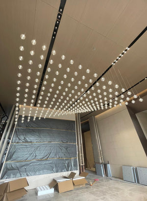 Cascading Crystal Sphere Chandelier – A Statement Piece for Grand Atrium Ceilings