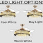 JS-LXR Crystal BLDC 42" Ceiling Chandelier Fans SLR0002-Gold Motor & Clear Transparent Blades