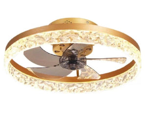 JS-LXR Modern AC 20" Ceiling Designer Fans with Light SLR0017-Crystal Gold