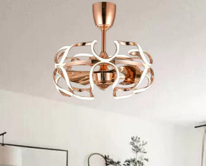 JS-LXR Modern BLDC 26” Ceiling Chandelier Fans SLR0023-Rose Gold