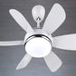 JS-LXR Modern BLDC 52” Ceiling Designer Fans with Light SLR0026-Full White