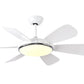 JS-LXR Modern BLDC 52” Ceiling Designer Fans with Light SLR0026-Full White