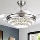 JS-LXR Crystal BLDC 42” Ceiling Chandelier Fans SLR0028-Matt Silver Body & Clear Transparent Blades