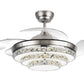 JS-LXR Crystal BLDC 42” Ceiling Chandelier Fans SLR0028-Matt Silver Body & Clear Transparent Blades