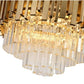 JS-LXR Crystal BLDC 42” Ceiling Chandelier Fans SLR0029-Gold Motor & Clear Transparent Blades