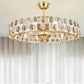 JS-LXR Crystal BLDC 18" Ceiling Chandelier Fans SLR0035-Gold Crystal & ABS Blades