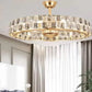 JS-LXR Crystal BLDC 18" Ceiling Chandelier Fans SLR0035-Gold Crystal & ABS Blades