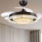 JS-LXR Crystal BLDC 42" Ceiling Chandelier Fans SLR0036-Matt Black & Crystals