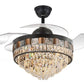 JS-LXR Crystal BLDC 42" Ceiling Chandelier Fans SLR0037-Rose Gold & Crystals