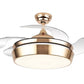 JS-LXR Modern BLDC 42" Ceiling Chandelier Fans SLR0039-Rose Gold & Crystals