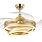 JS-LXR Modern BLDC 42" Ceiling Chandelier Fans SLR0041-Gold Motor & Clear Transparent Blades