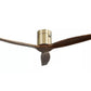 JS-LXR Modern Wooden Finish BLDC 52" Ceiling Designer Fans SLR0044-Antique Brass Motor & Dark Walnut Blades
