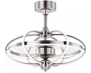 JS-LXR Modern BLDC 20" Ceiling Chandelier Fans SLR0048-Silver Chrome