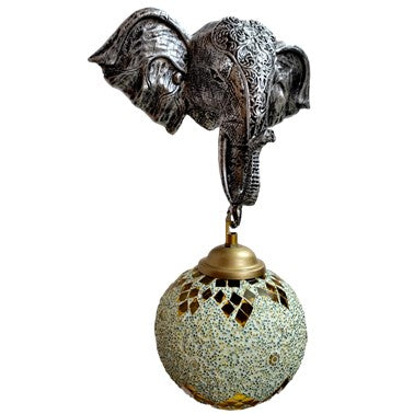 JS-LBR Small Elephant No. 1 Silver Novelty Wall Lights