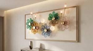 Solstice Bloom Glass Wall Chandelier – A Luminous Floral Sculpture for Statement Interiors