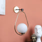 ELIANTE Gold Iron Base White Glass Shade Wall Light - Sq-1516-1W - Bulb Included