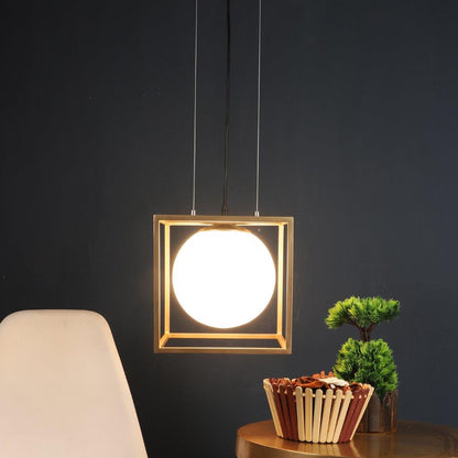 Golden Metal Hanging Light - SQ-DOOM-HL - Included Bulb