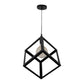 Black Metal Hanging Light - SQ-HL-6x6 - Included Bulb