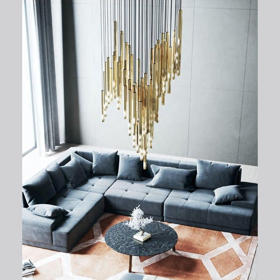 SYMPHONY Diamond-Lattice Gold Rod Suspension Collection – full view