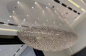 Silver Mist Crystal Cluster Chandelier – A Statement Piece for Grand Atrium Ceilings