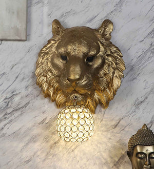 Tiger Gold Acrylic Wall Light | LION-GOLD | Included Bulb | Eliante by Jainsons Lights