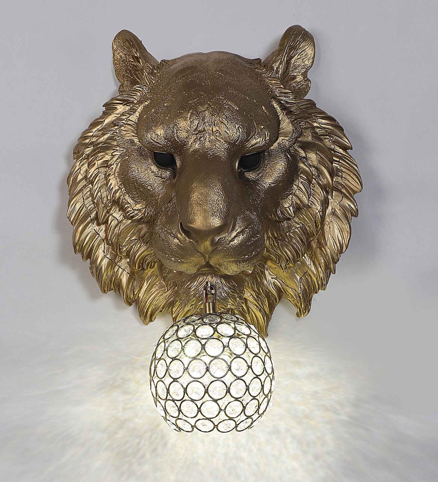 Tiger Gold Acrylic Wall Light | LION-GOLD | Included Bulb | Eliante by Jainsons Lights
