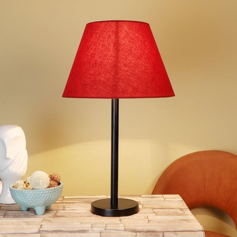 ELIANTE Red Black Iron Table Lamp - TL-12053-BK - without bulb