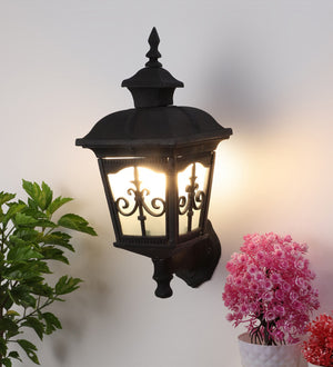 Lania Black Metal Outdoor Wall Light | Tokio-Outdoor- medium | Included Bulb | Eliante by Jainsons Lights