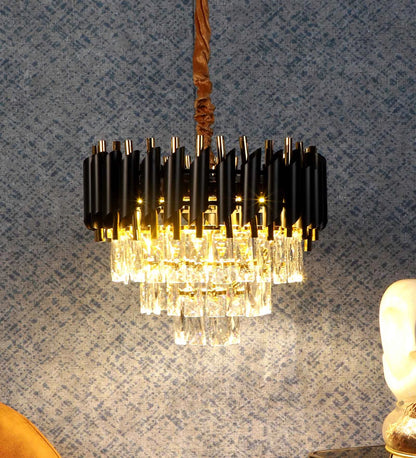 Torrica Black & Gold Iron CHANDELIERS | 1015-400MM | Included Bulb | Eliante by Jainsons Lights