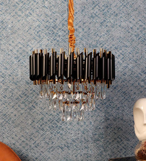 Torrica Black & Gold Iron CHANDELIERS | 1015-400MM | Included Bulb | Eliante by Jainsons Lights