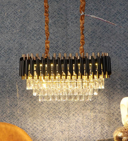 Torrica Black & Gold Iron CHANDELIERS | 1015-600X300MM | Included Bulb | Eliante by Jainsons Lights