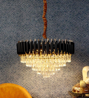 Torrica Black & Gold Iron CHANDELIERS | 1015-600MM | Included Bulb | Eliante by Jainsons Lights