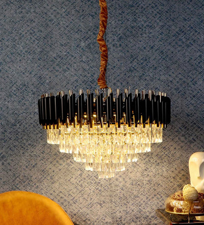 Torrica Black & Gold Iron CHANDELIERS | 1015-600MM | Included Bulb | Eliante by Jainsons Lights