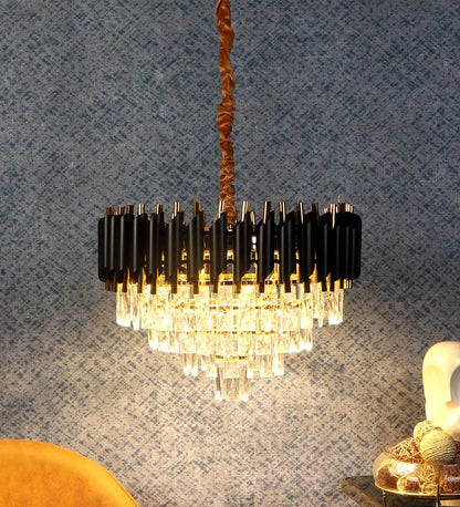 Torrica Black & Gold Iron CHANDELIERS | 1015-500MM | Included Bulb | Eliante by Jainsons Lights