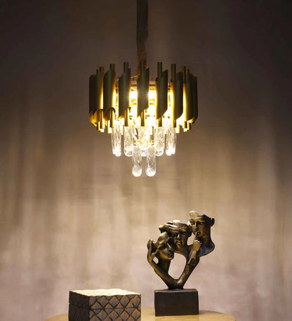 Trovira Gold Iron Hanging Light  | Inbuilt LED | without Bulb | 9015-300MM | Included Bulb | Eliante by Jainsons Lights