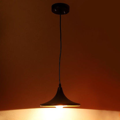 ELIANTE Black Iron Base Black Iron Shade Hanging Light - Tulip-1Lp-Small-Bk-Gd - Bulb Included