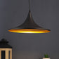 Black Metal Single Hanging Light - TULIP-HL-BK-GD