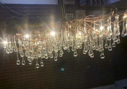 Twisted Copper Branch Canopy Chandelier – full view