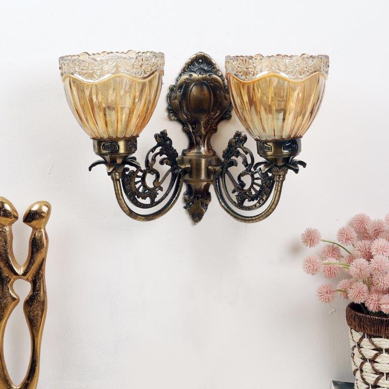Antique Brass aluminium Wall Lights -W-1121-2W - Included Bulbs