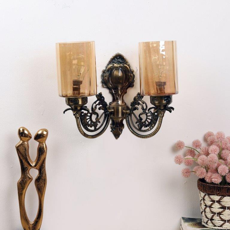 Antique Brass aluminium Wall Lights -W-1123-2W - Included Bulbs