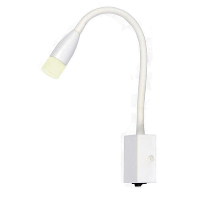JS-SV-W/L 242 White/Black/Ss/Wood/Brass Antique/Copper Antique 3w Flexible Gooseneck Wall Light