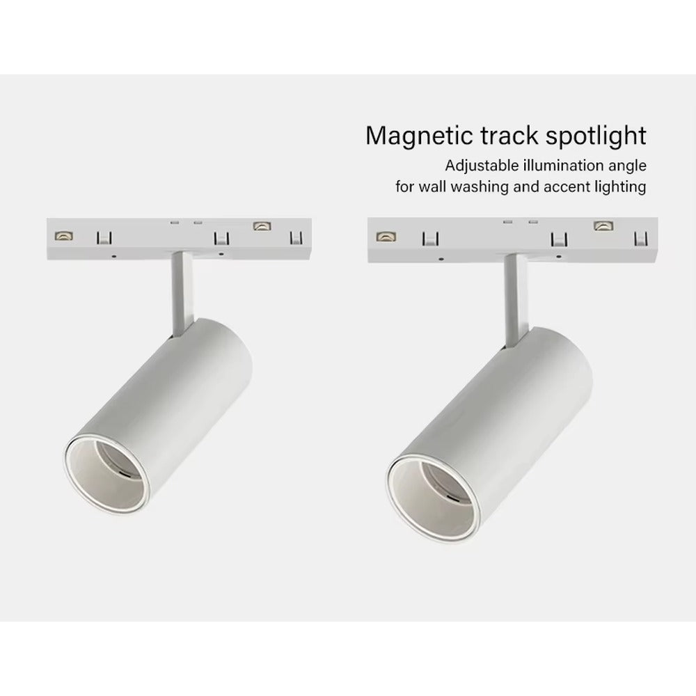 White magnetic track spotlight — adjustable angle for wall washing / accent
