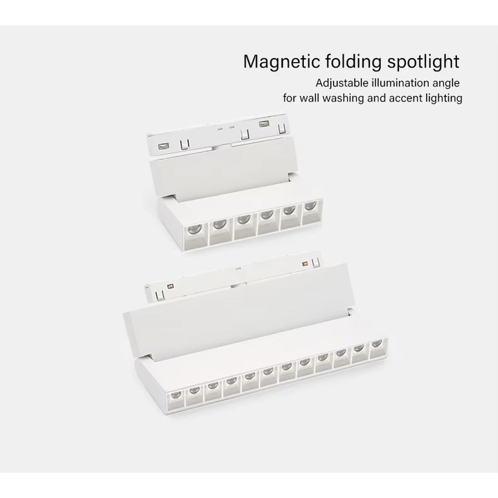 White magnetic folding spotlight — adjustable focus + spread