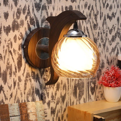 Wooden Wood Wall Light -S-186-1W - Included Bulb