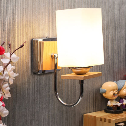 Silver-Wooden Metal Wall Light -S-200-1W - Included Bulb