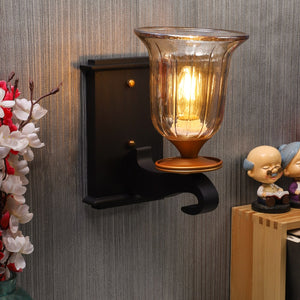 Wooden Wood- Metal Wall Light -S-209-1W - Included Bulb
