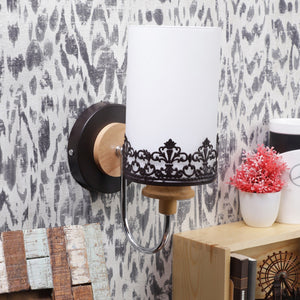 Black Wood- Metal Wall Light -S-237-1W - Included Bulb