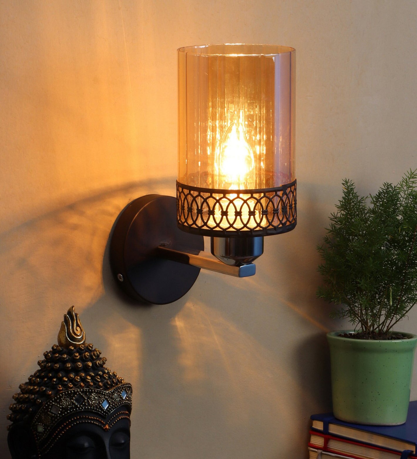 Andre Metal Wall Mounted Uplight Sconce (Black) | 286-1W | Included Bulb | Eliante by Jainsons Lights